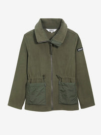 Fleecejacke mit taillierter Passform aus zwei Materialien