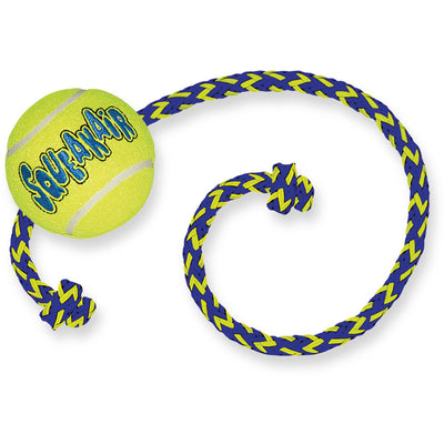 Hundespielzeug KONG® Squeakair® Ball mit Tau