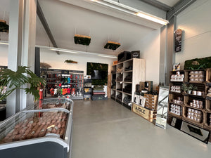 Regale sowie Tiefkühlabteil mit Tierfutter-Produkte und Tierbedarf im Libaroh Store in Soest